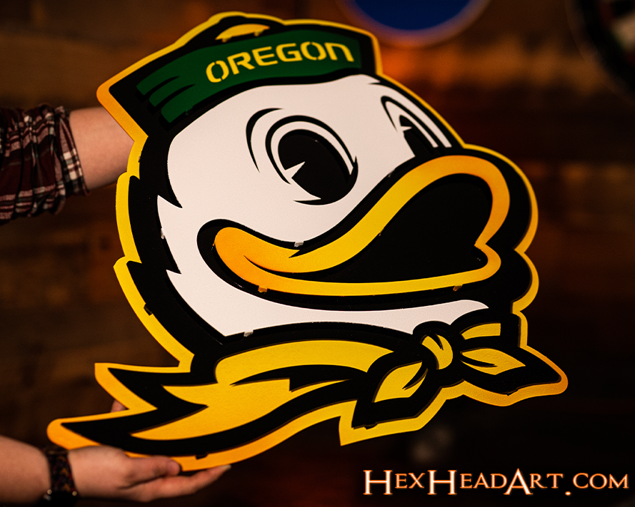 Oregon Ducks 3D Vintage Metal Wall Art