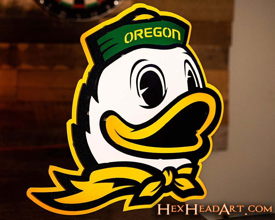 Oregon Ducks 3D Vintage Metal Wall Art