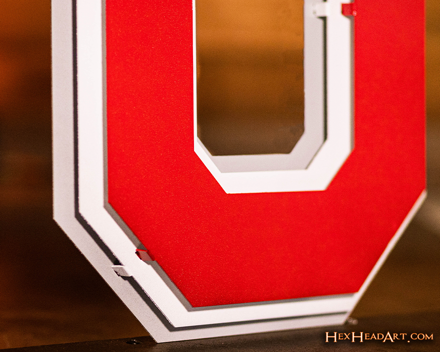 Ohio State Buckeyes 3 LAYER "Block O" 3D Metal Wall Art