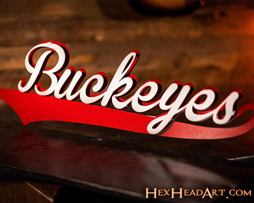 Ohio State Buckeyes Script 3D Metal Wall Art