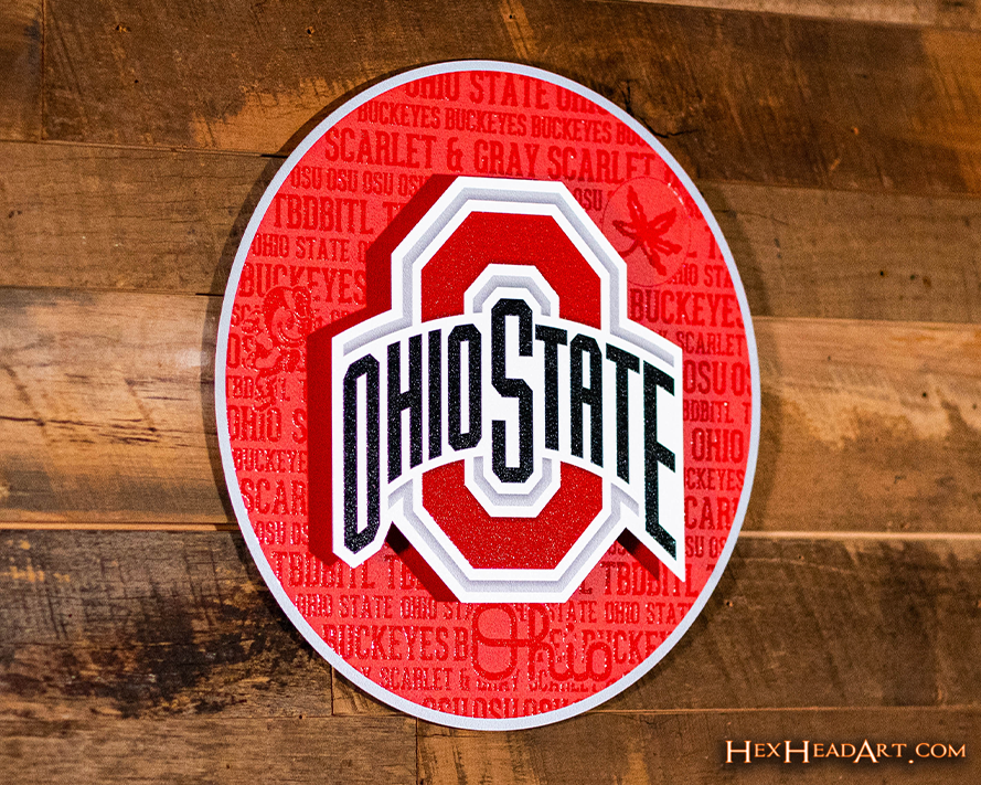 Ohio State Buckeyes CRAFT SERIES 3D Embossed Metal Wall Art