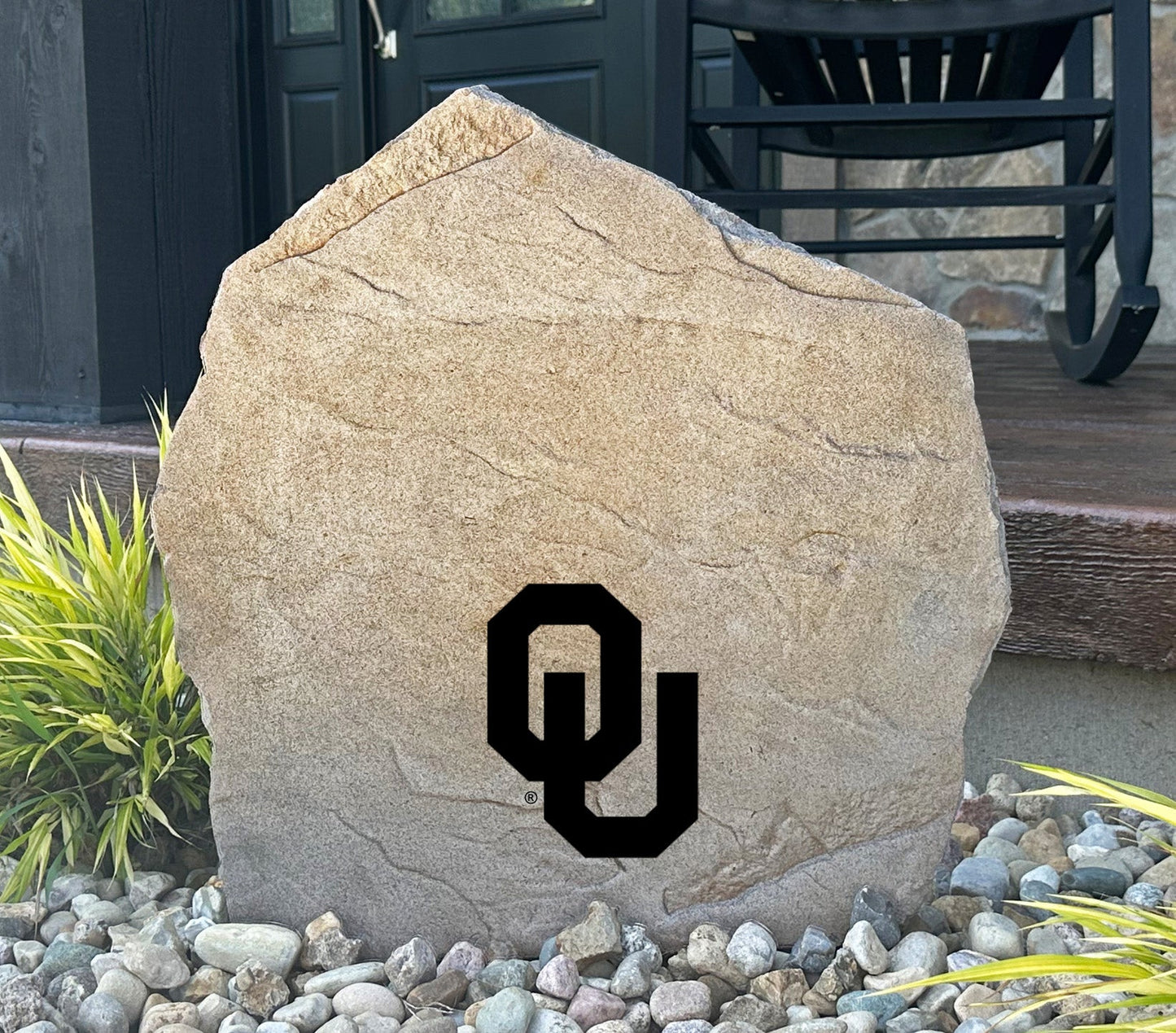 Oklahoma Sooners Design-A-Stone Landscape Art Address Stone