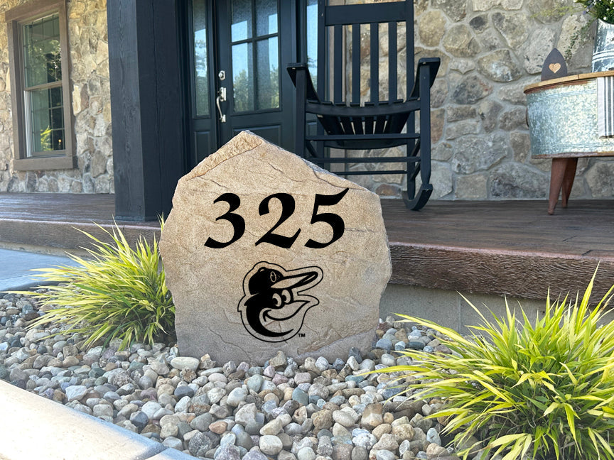 Baltimore Orioles Design-A-Stone Landscape Art Address Stone