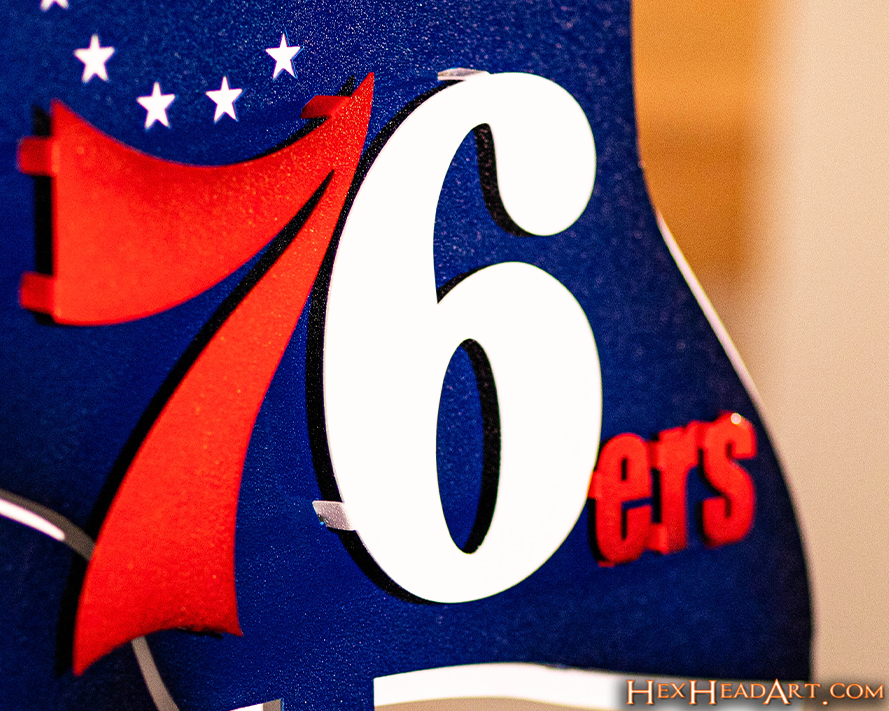 Philadelphia "76ers" Retro 3D Vintage Metal Wall Art