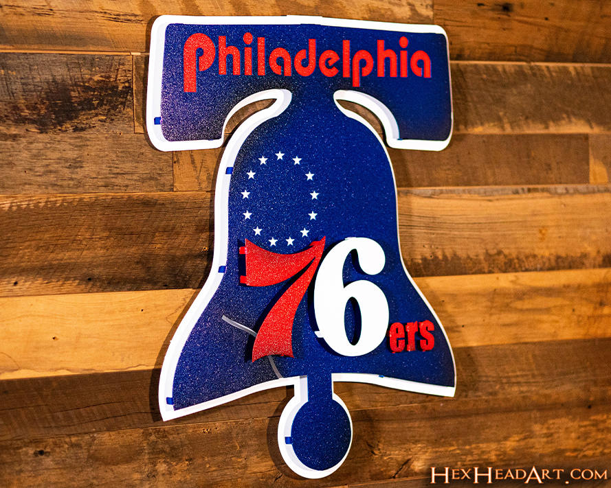 Philadelphia "76ers" Retro 3D Vintage Metal Wall Art