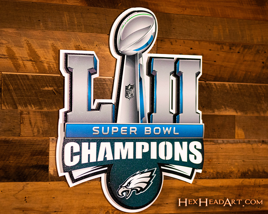 Philadelphia Eagles Super Bowl 52 Champions 3D Vintage Metal Wall Art