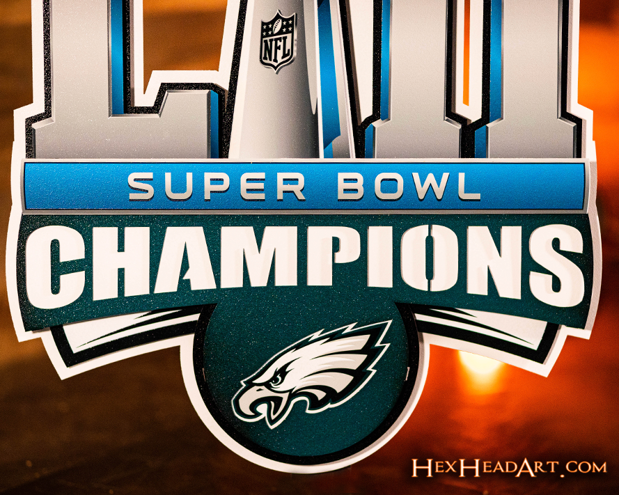 Philadelphia Eagles Super Bowl 52 Champions 3D Vintage Metal Wall Art