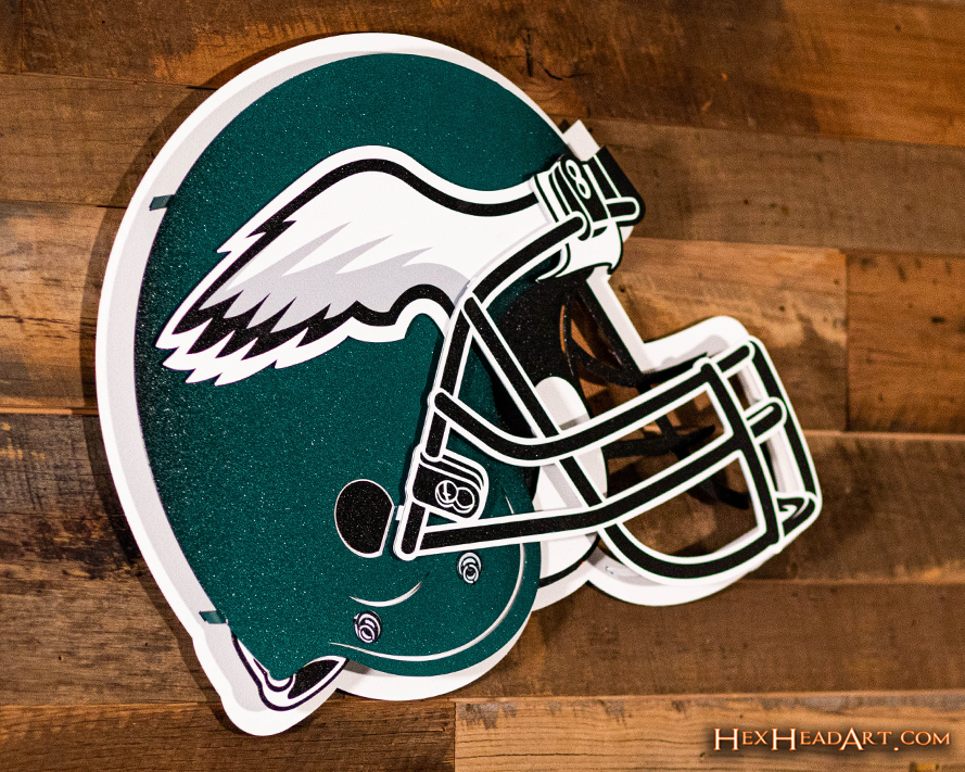 BLITZ Collection - 8 Layer Philadelphia Eagles Helmet 3D Vintage Metal Wall Art