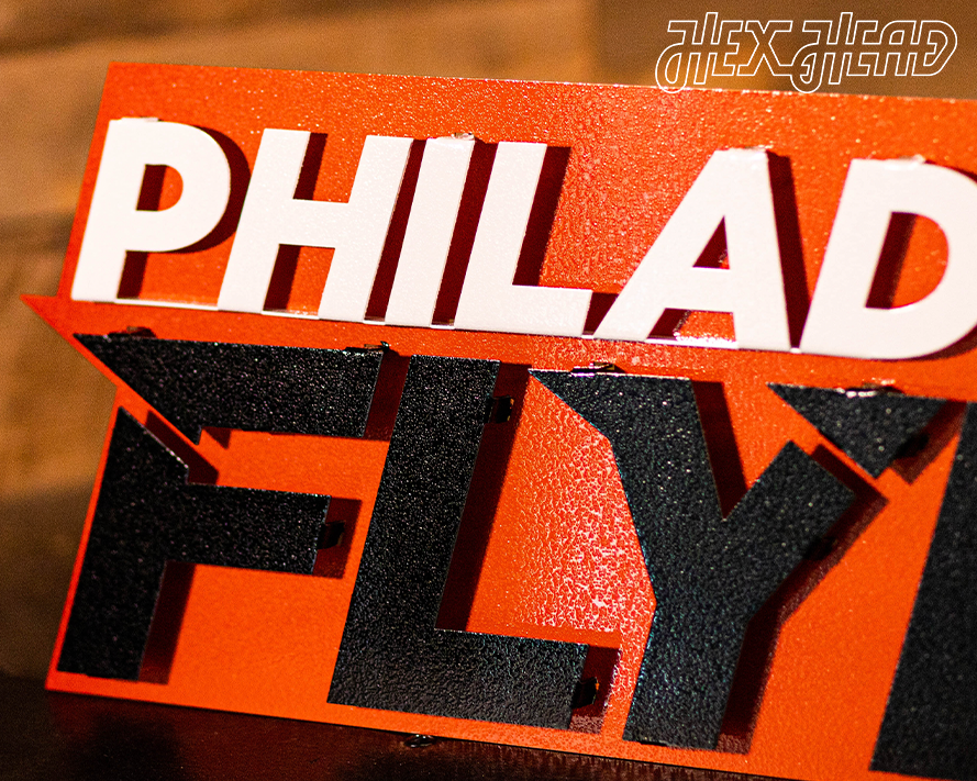 Philadelphia Flyers "Wordmark" NHL 3D Vintage Metal Wall Art