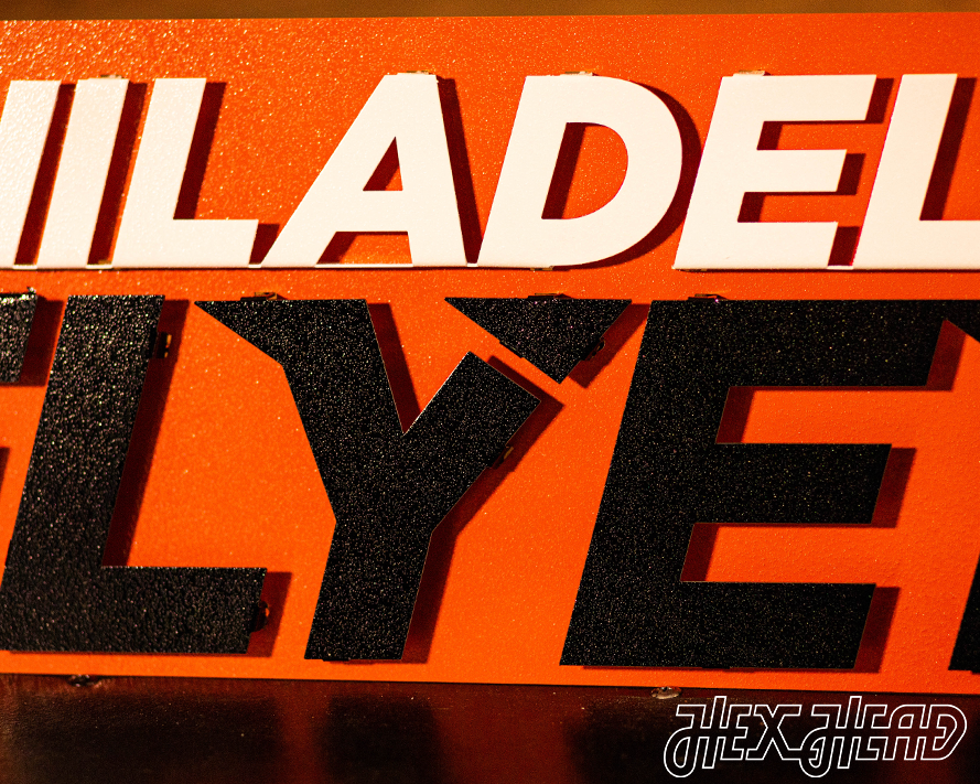 Philadelphia Flyers "Wordmark" NHL 3D Vintage Metal Wall Art