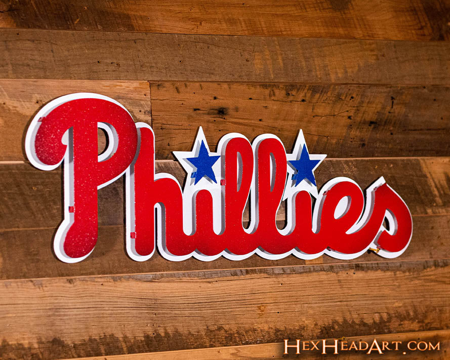 Philadelphia Phillies Script 3D Metal Wall Art