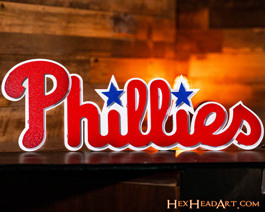 Philadelphia Phillies Script 3D Metal Wall Art