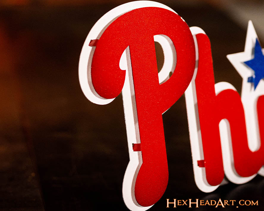 Philadelphia Phillies Script 3D Metal Wall Art