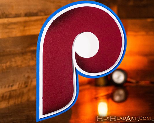 Philadelphia Phillies 1975-86 Cooperstown 3D Metal Wall Art