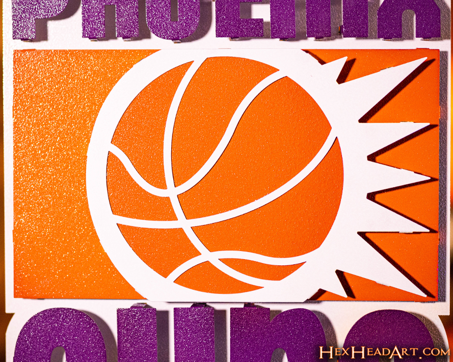 Phoenix Suns Throwback"1968-1992" 3D Vintage Metal Wall Art