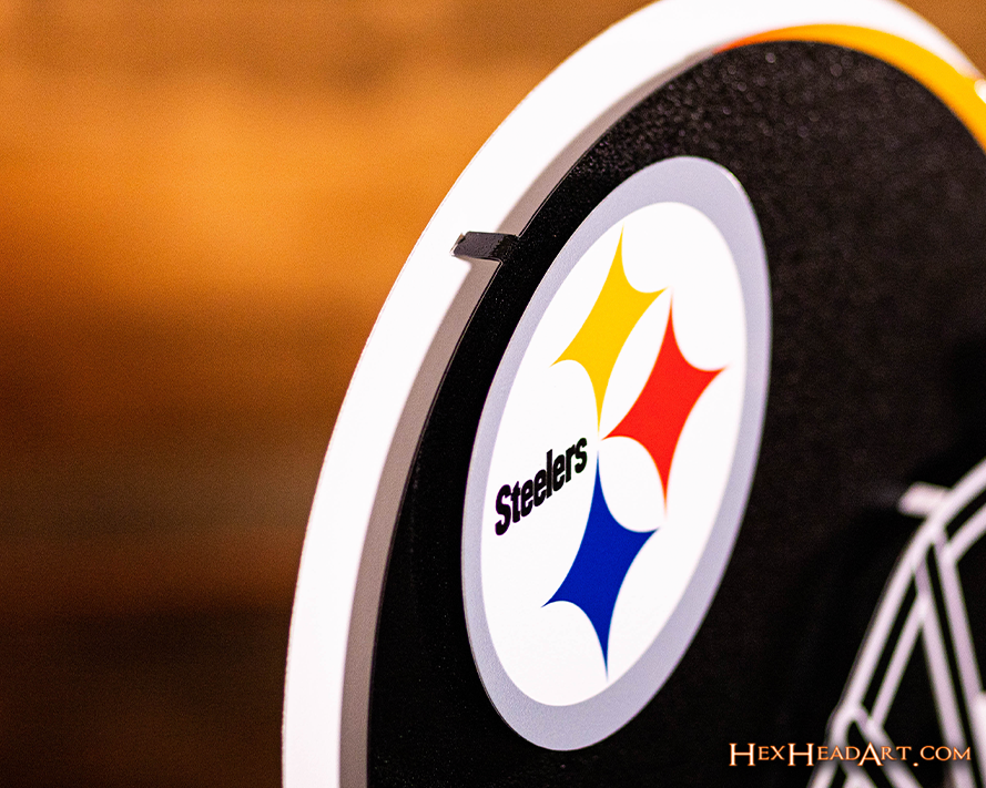 BLITZ Collection - 8 Layer Pittsburgh Steelers Helmet 3D Vintage Metal Wall Art