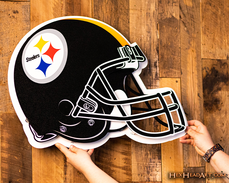 BLITZ Collection - 8 Layer Pittsburgh Steelers Helmet 3D Vintage Metal Wall Art