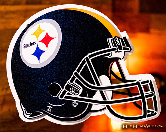 BLITZ Collection - 8 Layer Pittsburgh Steelers Helmet 3D Vintage Metal Wall Art