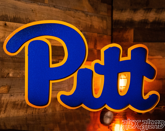 Pittsburgh "Pitt" Script 3D Metal Wall Art