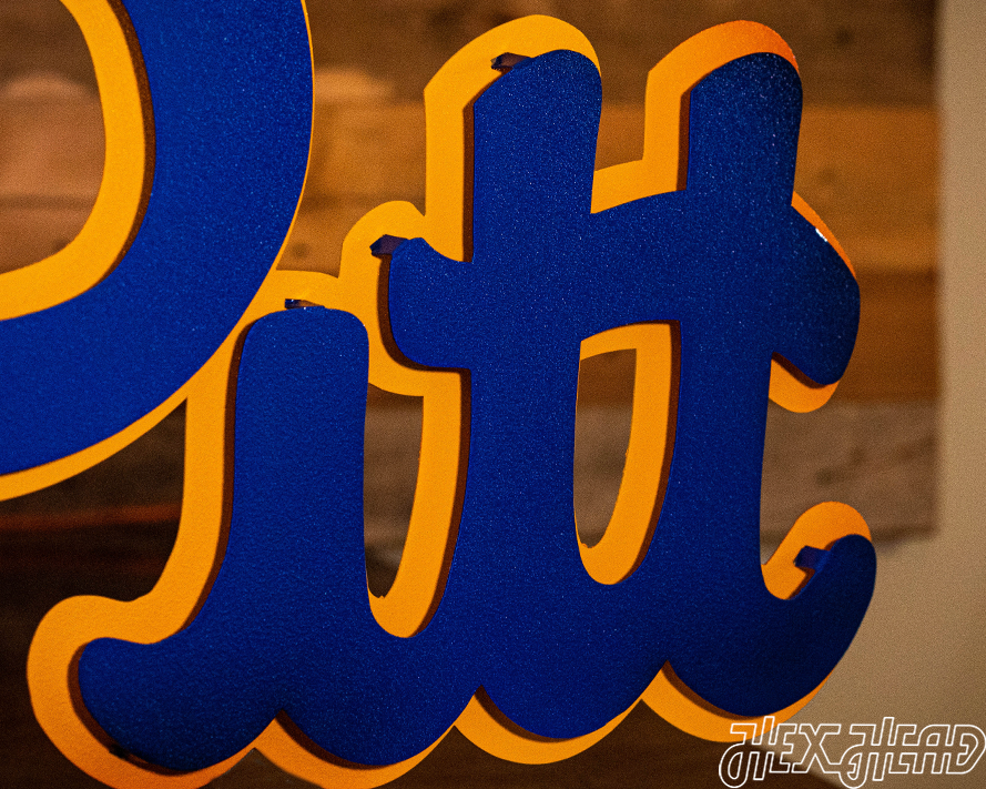 Pittsburgh "Pitt" Script 3D Metal Wall Art