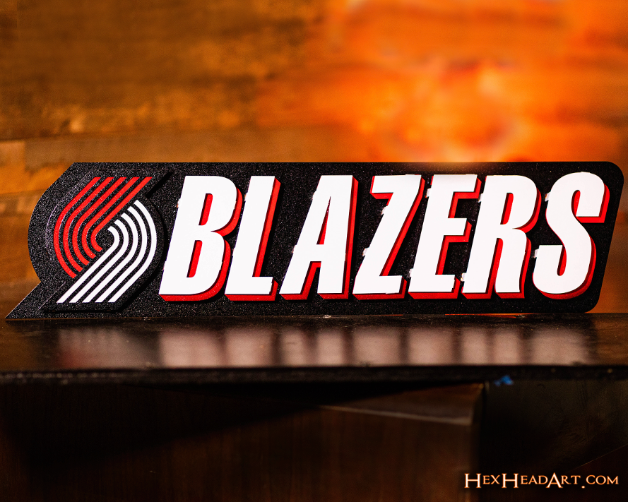 Portland Trail Blazers Old School Retro 3D Vintage Metal Wall Art