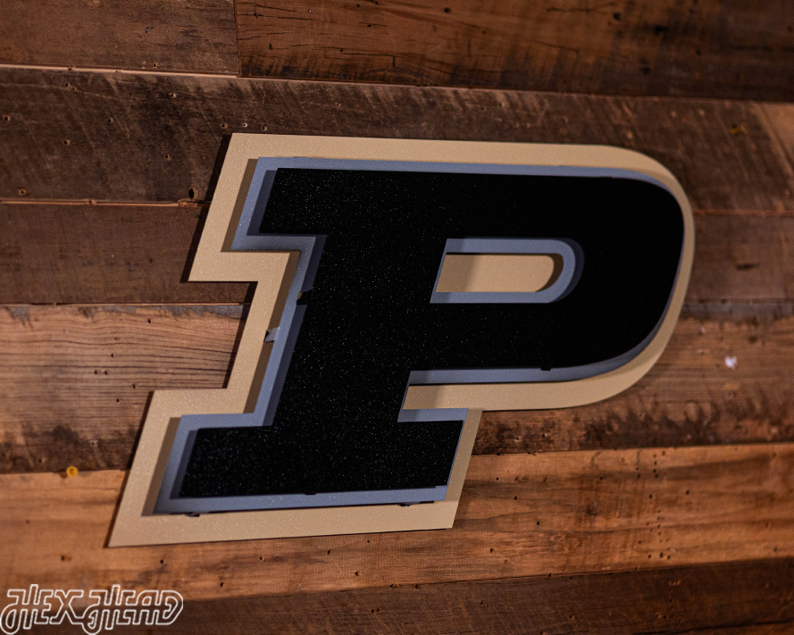 Purdue Boilermakers "Motion P" 3D Vintage Metal Wall Art