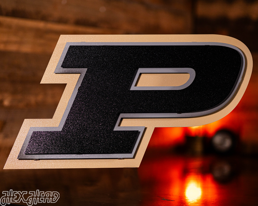 Purdue Boilermakers "Motion P" 3D Vintage Metal Wall Art