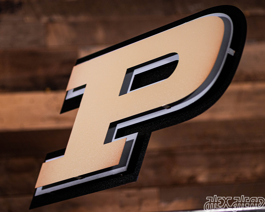 Purdue Boilermakers "Motion P" 3D Vintage Metal Wall Art