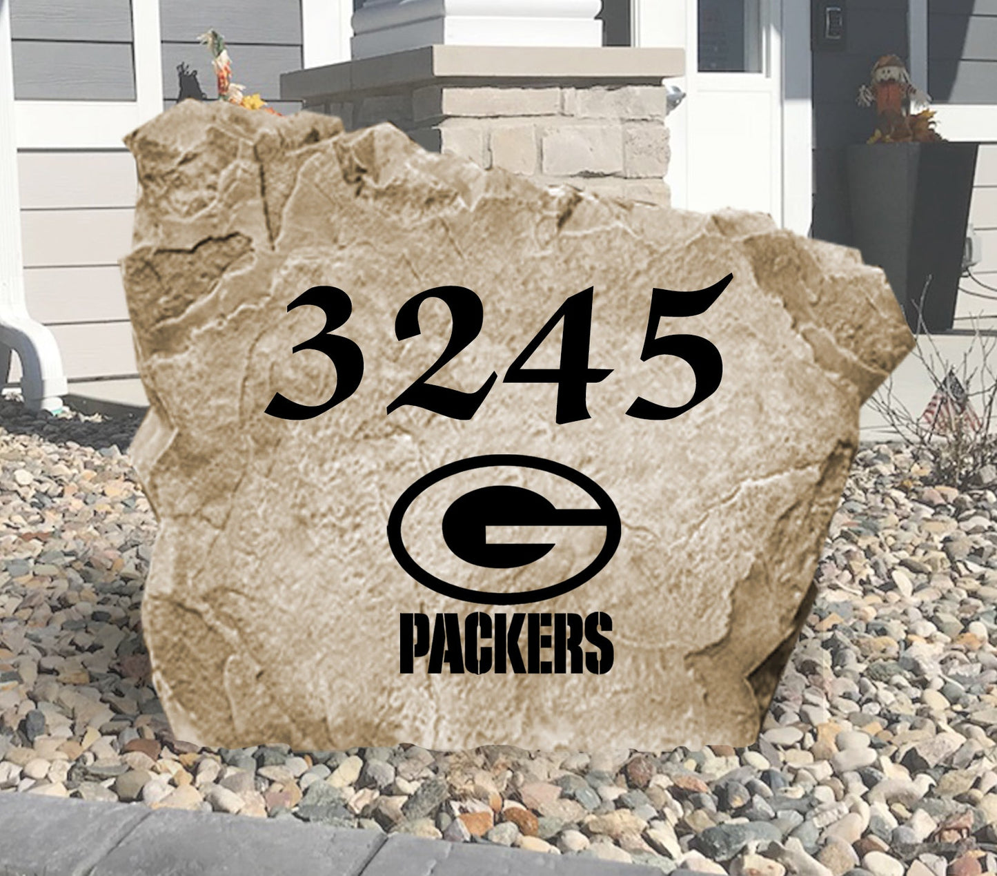 Green Bay Packers Design-A-Stone Landscape Art Address Stone