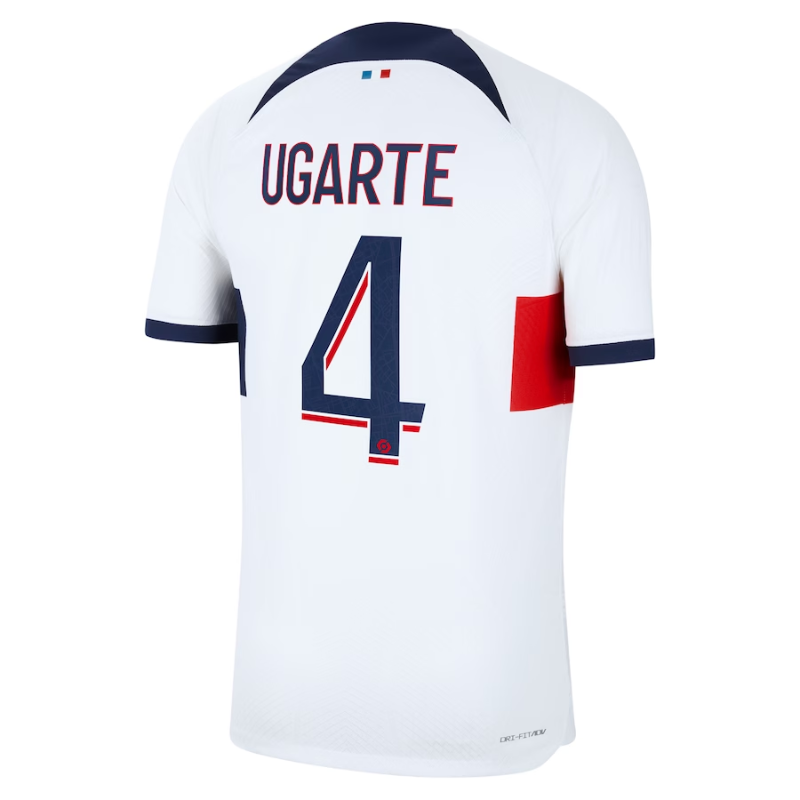 Paris Saint-Germain Away Shirt 2023-24 with Player Ugarte 4 printing Jersey - White