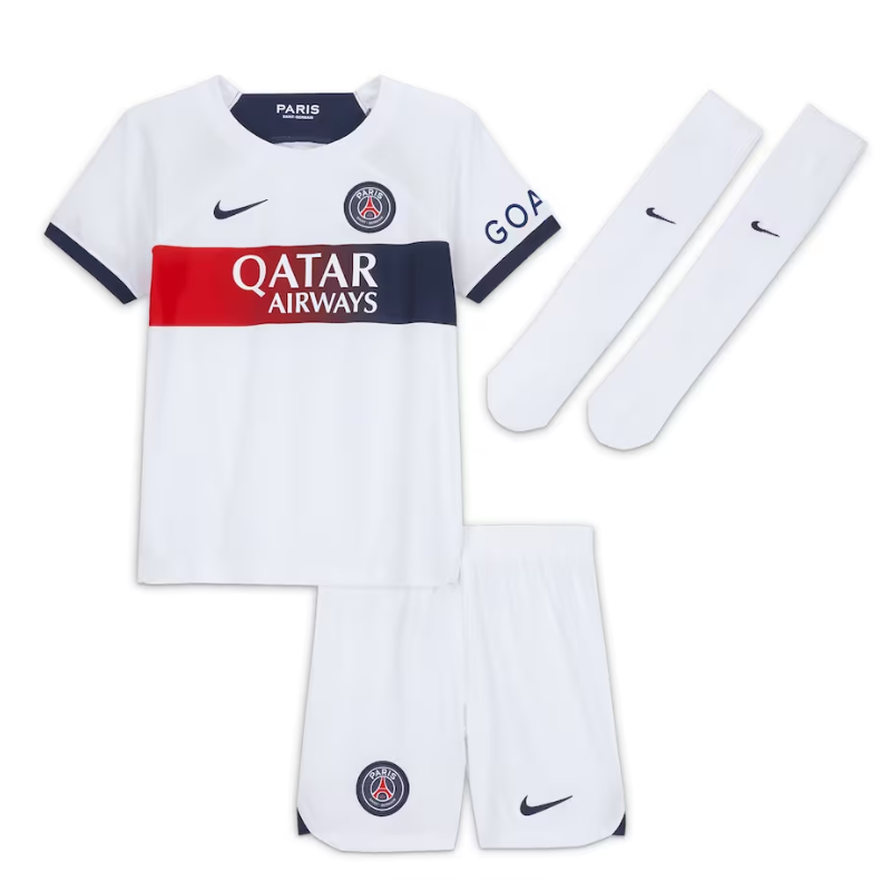 Paris Saint-Germain Away Stadium Kit 2023-24 - Little Kids with Hakimi 2 printing