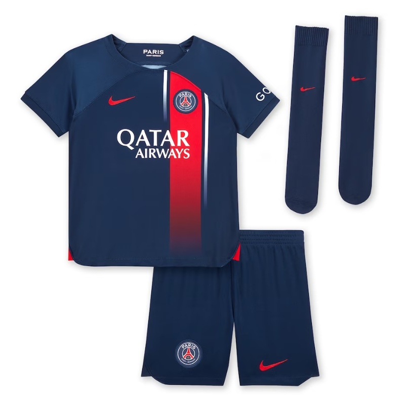 Paris Saint-Germain Home Kit 2023-24 - Little Kids with Player Lee Kang In 19 printing Jersey - Navy