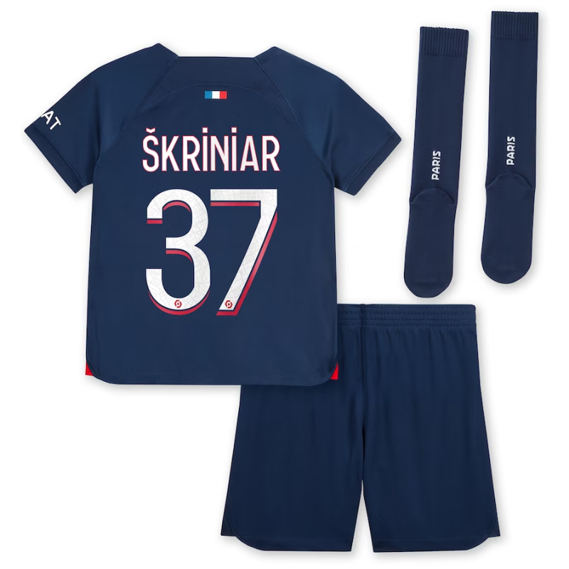 Paris Saint-Germain Home Stadium Kit 2023-24 - Little Kids with Škriniar 37 printing