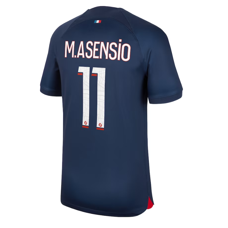 Paris Saint-Germain Home Stadium Shirt 2023-24 with M.Asensio 11 printing