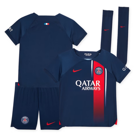 Paris Saint-Germain Team Home Kit 2023-24 - Little Kids Custom Jersey - Blue