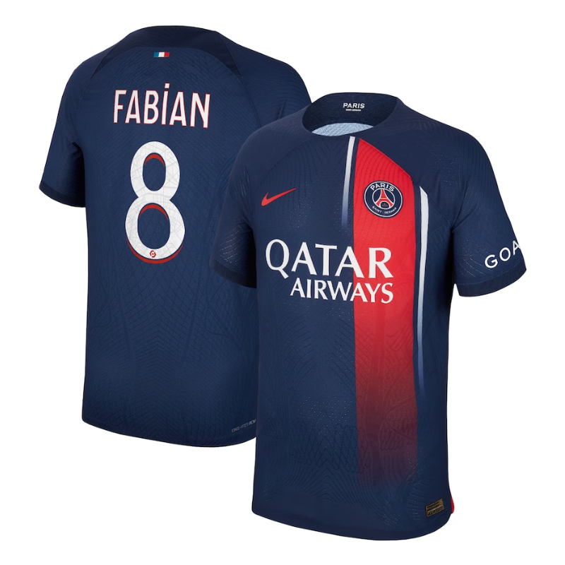 Paris Saint-Germain Team Home Shirt 2023-24 with Fabian 8 printing Jersey - Blue