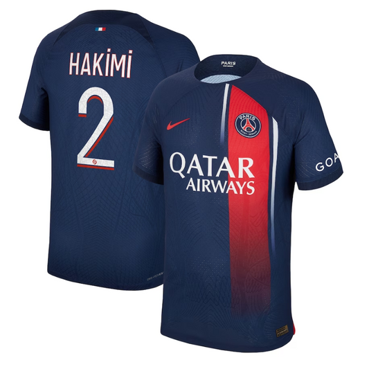 Paris Saint-Germain Team Home Shirt 2023-24 with Hakimi 2 printing Jersey - Blue