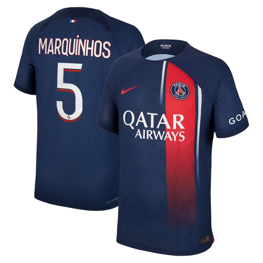 Paris Saint-Germain Team Home Shirt 2023-24 with Jersey Marquinhos 5 printing - Blue