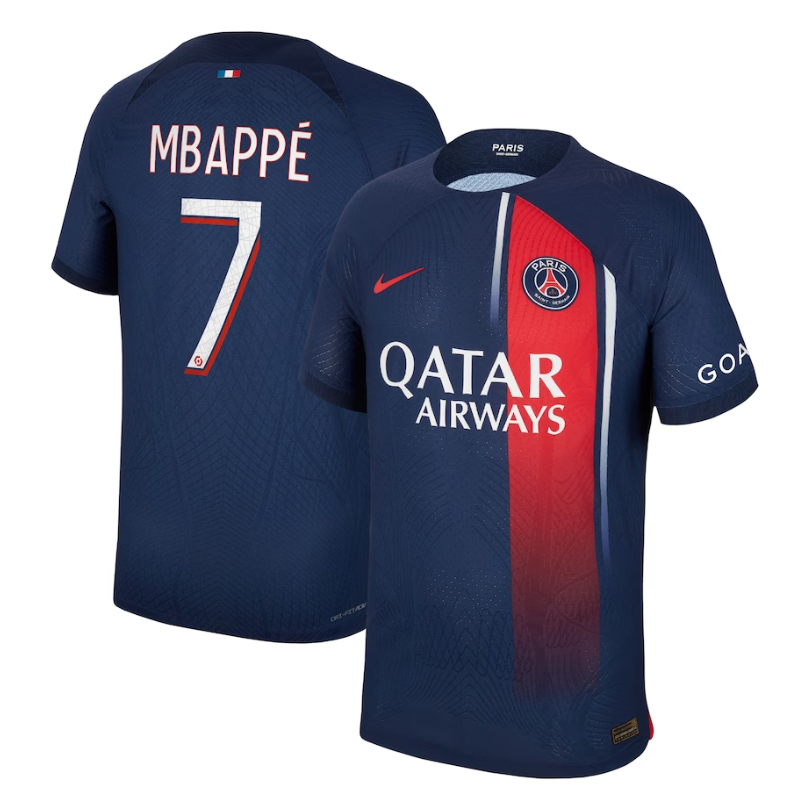 Paris Saint-Germain Team Home Shirt 2023-24 with Jersey Mbappé 7 printing - Blue