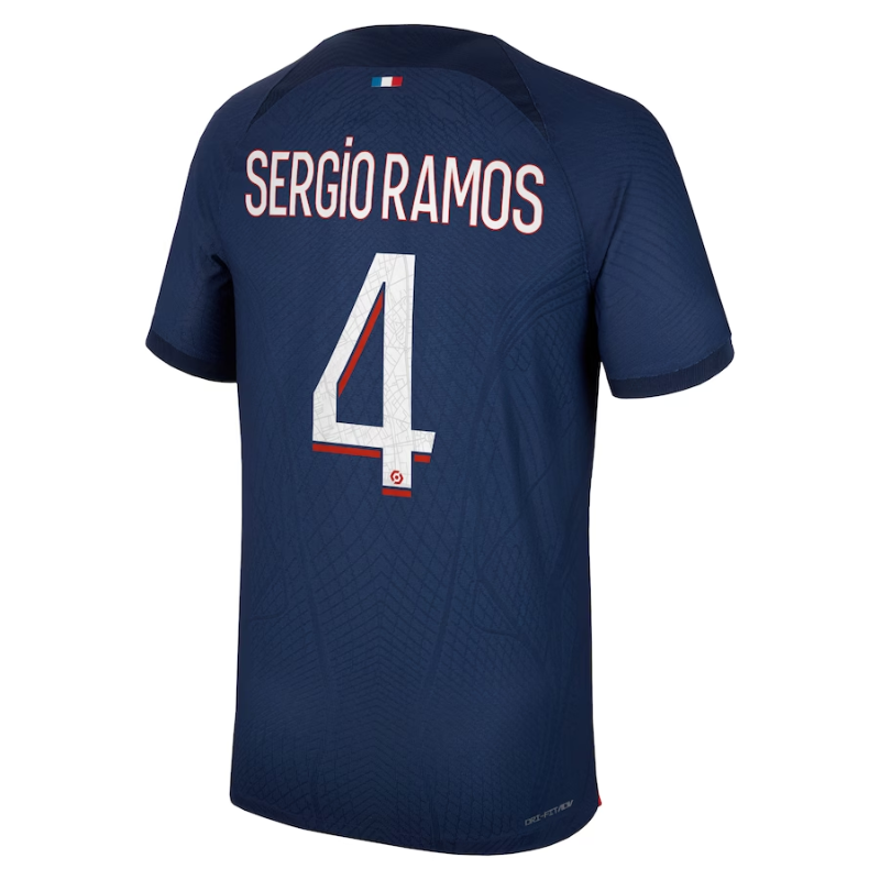 Paris Saint-Germain Team Home Shirt 2023-24 with Sergio Ramos 4 printing Jersey - Blue