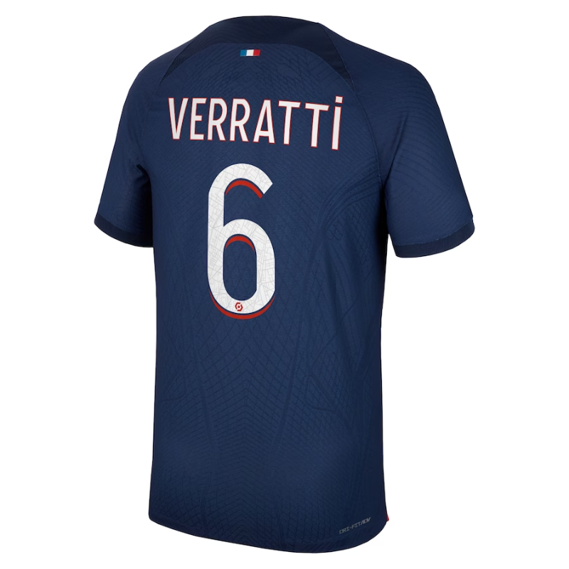 Paris Saint-Germain Team Home Shirt 2023-24 with Verratti 6 printing Jersey - Blue