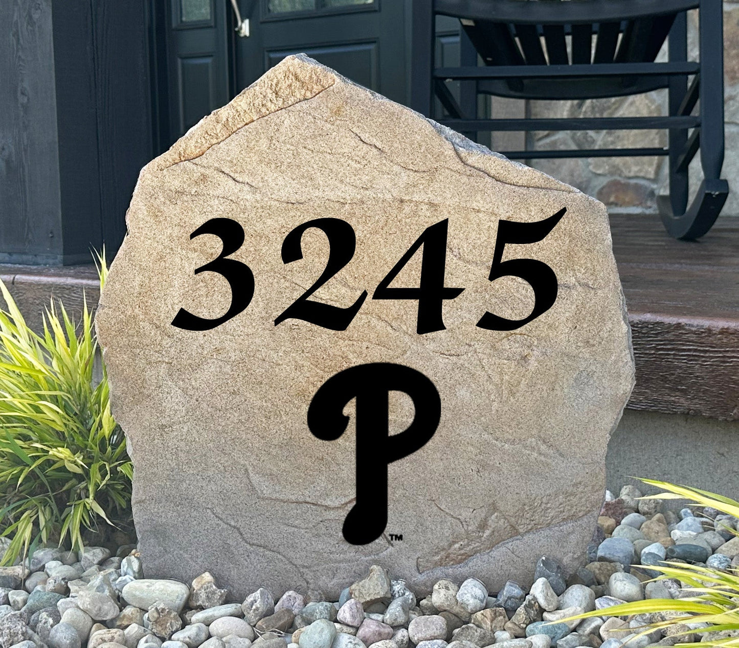 Philadelphia Phillies Design-A-Stone Landscape Art Address Stone