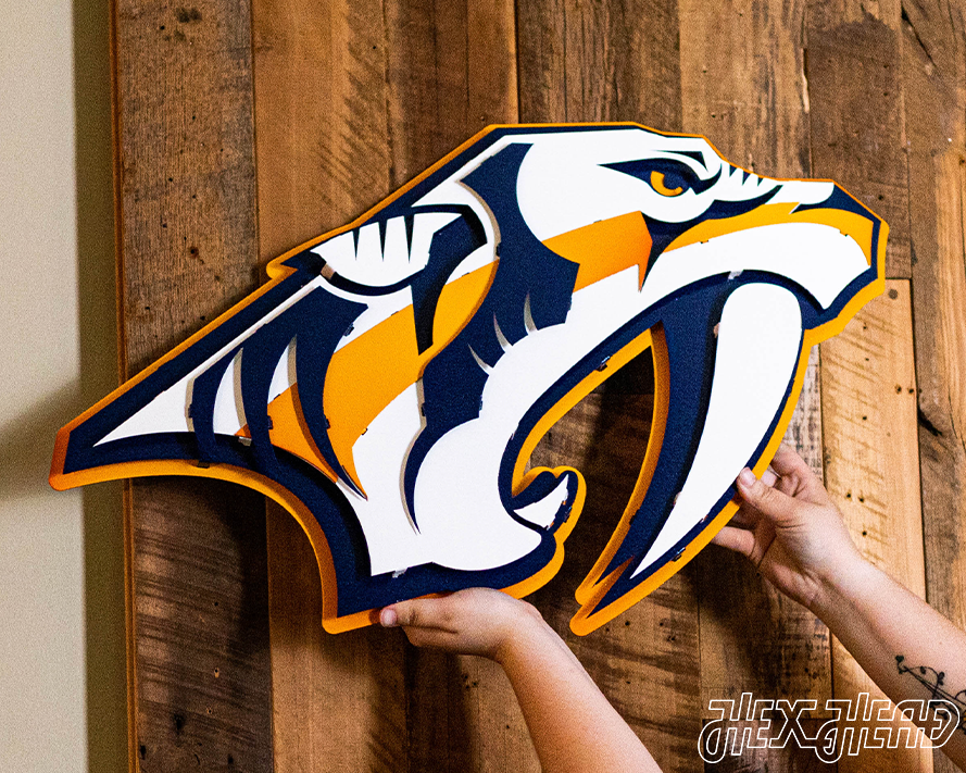 Nashville Predators NHL 3D Vintage Metal Wall Art