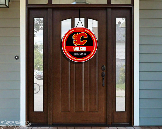 Calgary Flames Personalized Monogram Metal Art