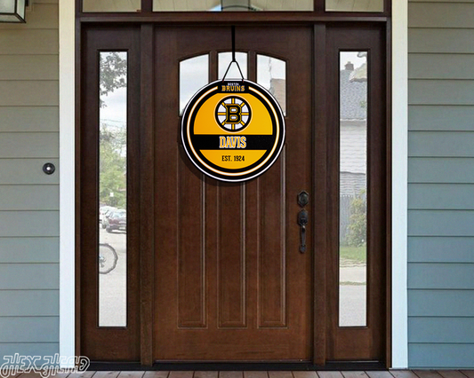 Boston Bruins Personalized Monogram Metal Art