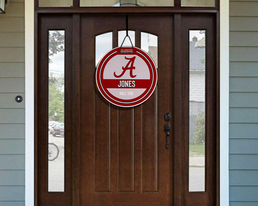 Alabama Crimson Tide Personalized Monogram Metal Art