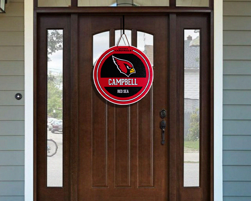 Arizona Cardinals Personalized Monogram Metal Art