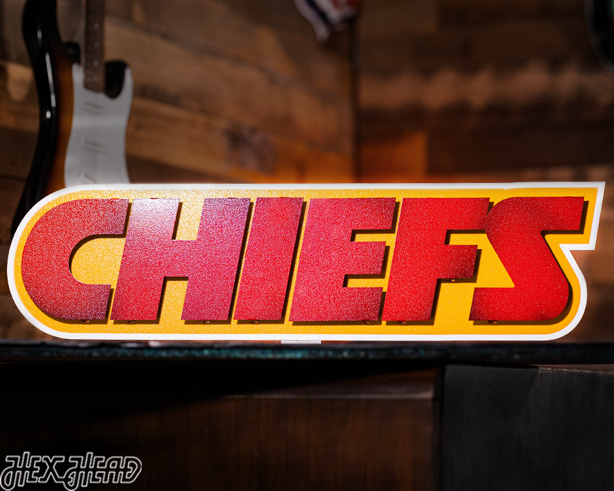 Kansas City Chiefs "CHIEFS" Team 3D Vintage Metal Wall Art