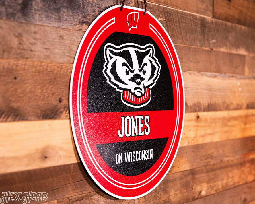 Wisconsin Badgers Personalized Monogram Metal Art