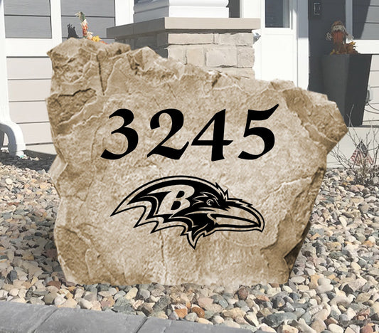 Baltimore Ravens Design-A-Stone Landscape Art Address Stone